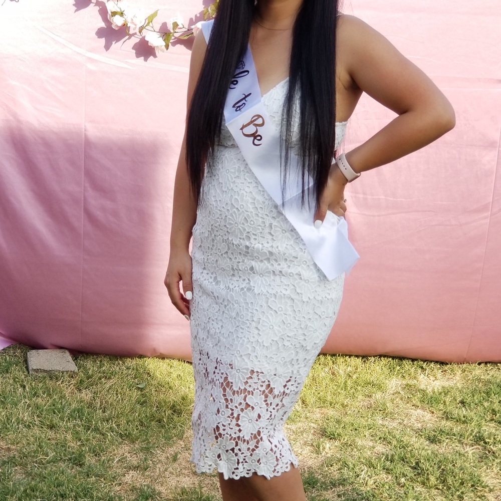 White Crochet Spaghetti Strap Dress